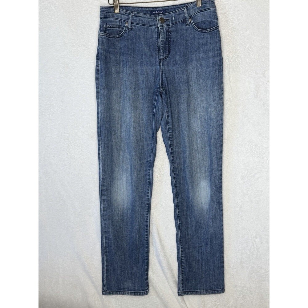 Bandolino Mandie Straight Leg Jeans Missy Size 6 Faded knees